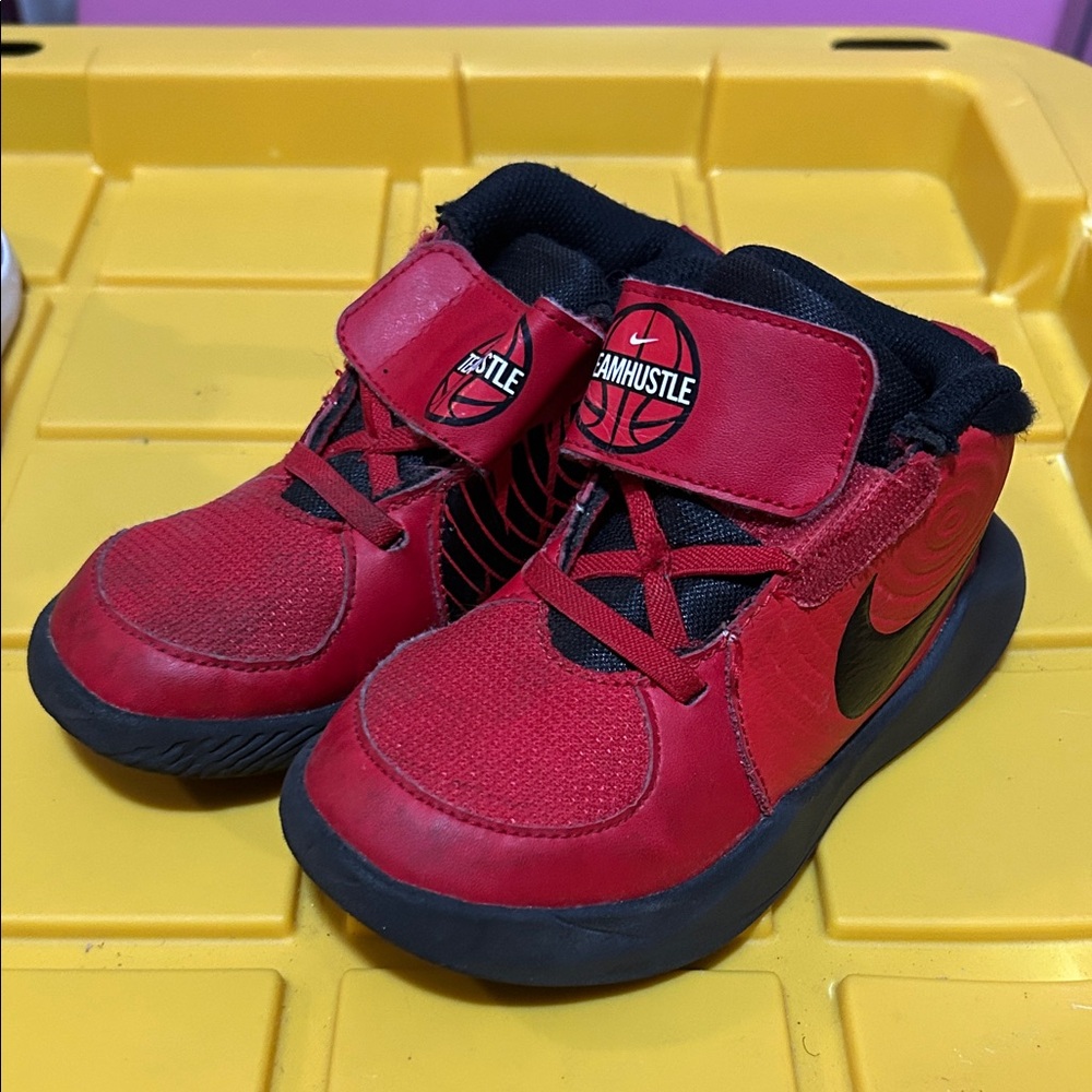 Nike Red and Black Kids Sneakers